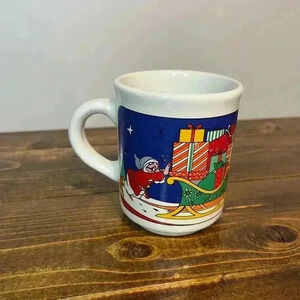 Santa Christmas Novelty Mrs. Claus Coffee Mug 12oz Cup Emerald Collection Sleigh